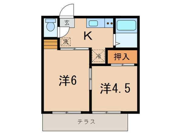 大山コ－ポの物件間取画像